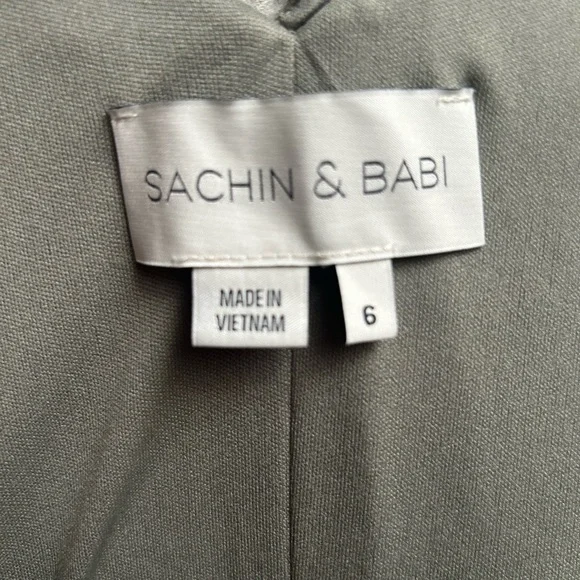 Anthropologie Wedding BHLDN SACHIN + BABI Tansy Green Wrap Gown Dress size 6 - Picture 7 of 8